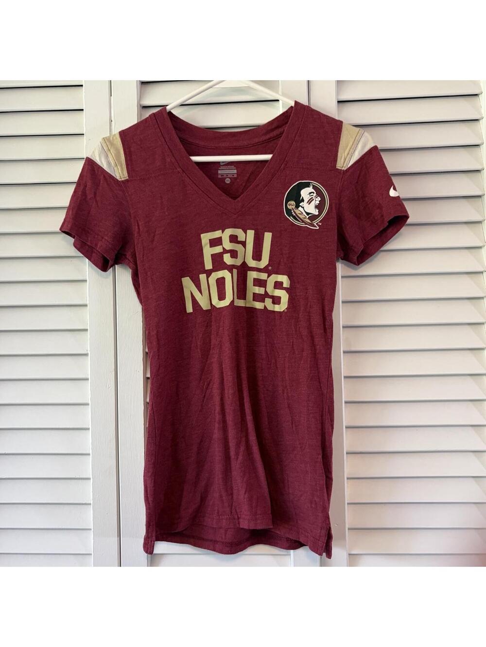 Nike Women's Burgundy and Red Tshirt